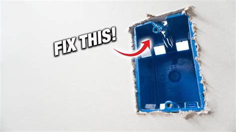 how to fix broken internal electric outlet box plastic|broken electrical box screw hole.